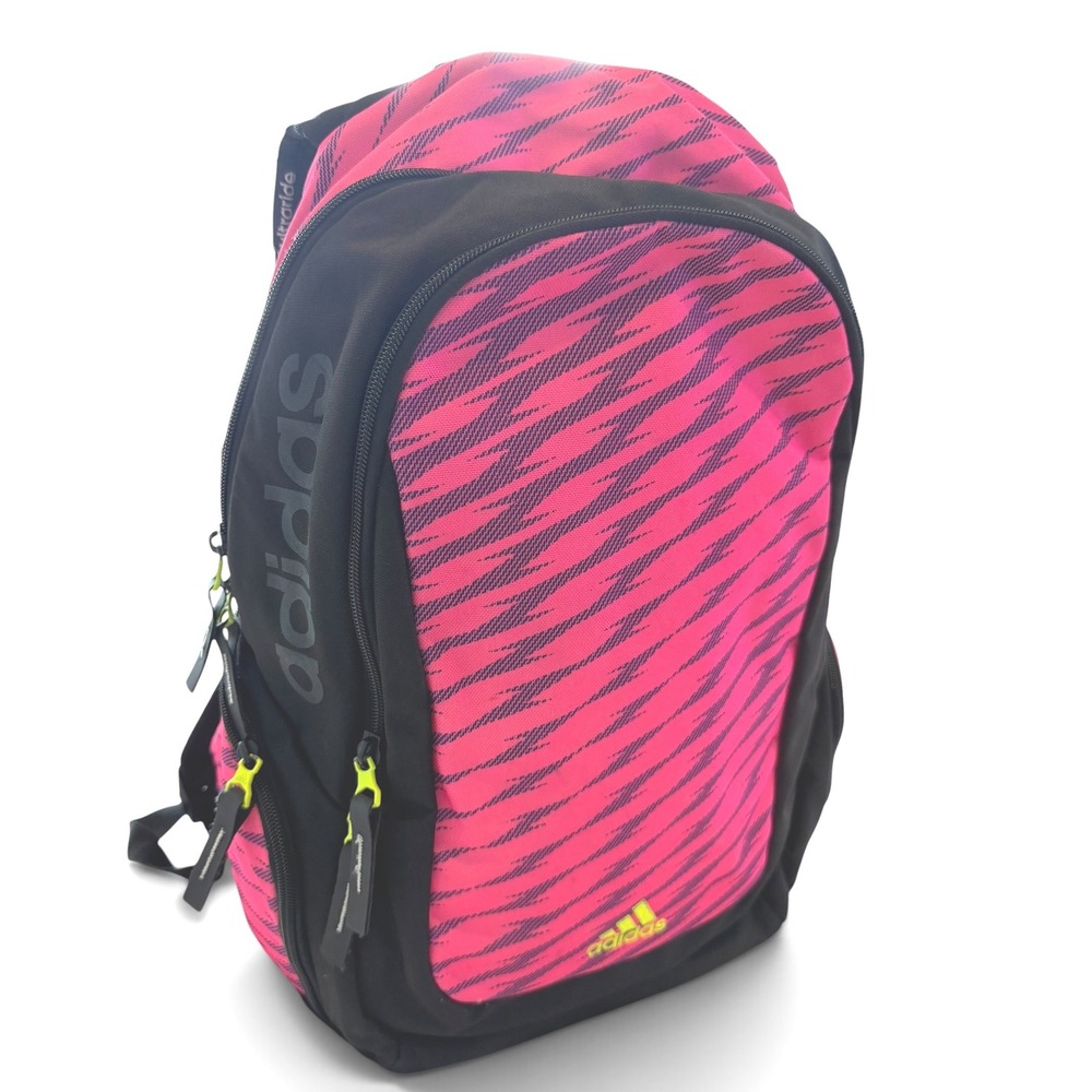 Adidas Ultraride Backpack Pink Black Zebra Laptop Bag Athletic School Travel
